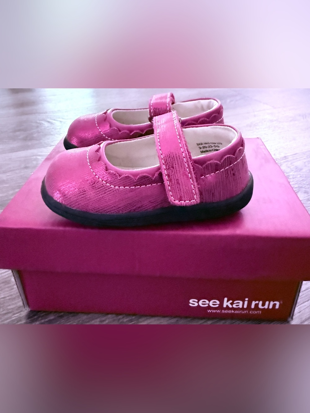 See Kai Run Jane II Toddler Girls Mary Jane Shoes Metallic Fuchsia Red Size 5